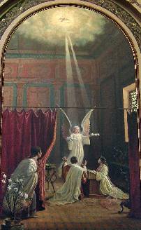 Tibrcio v o anjo aparecendo a Ceclia e Valeriano: Benedito Calixto (presbitrio)