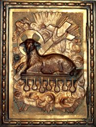 Paróquia Santo Agostinho - porta de sacrário (O cordeiro no Apocalipse)